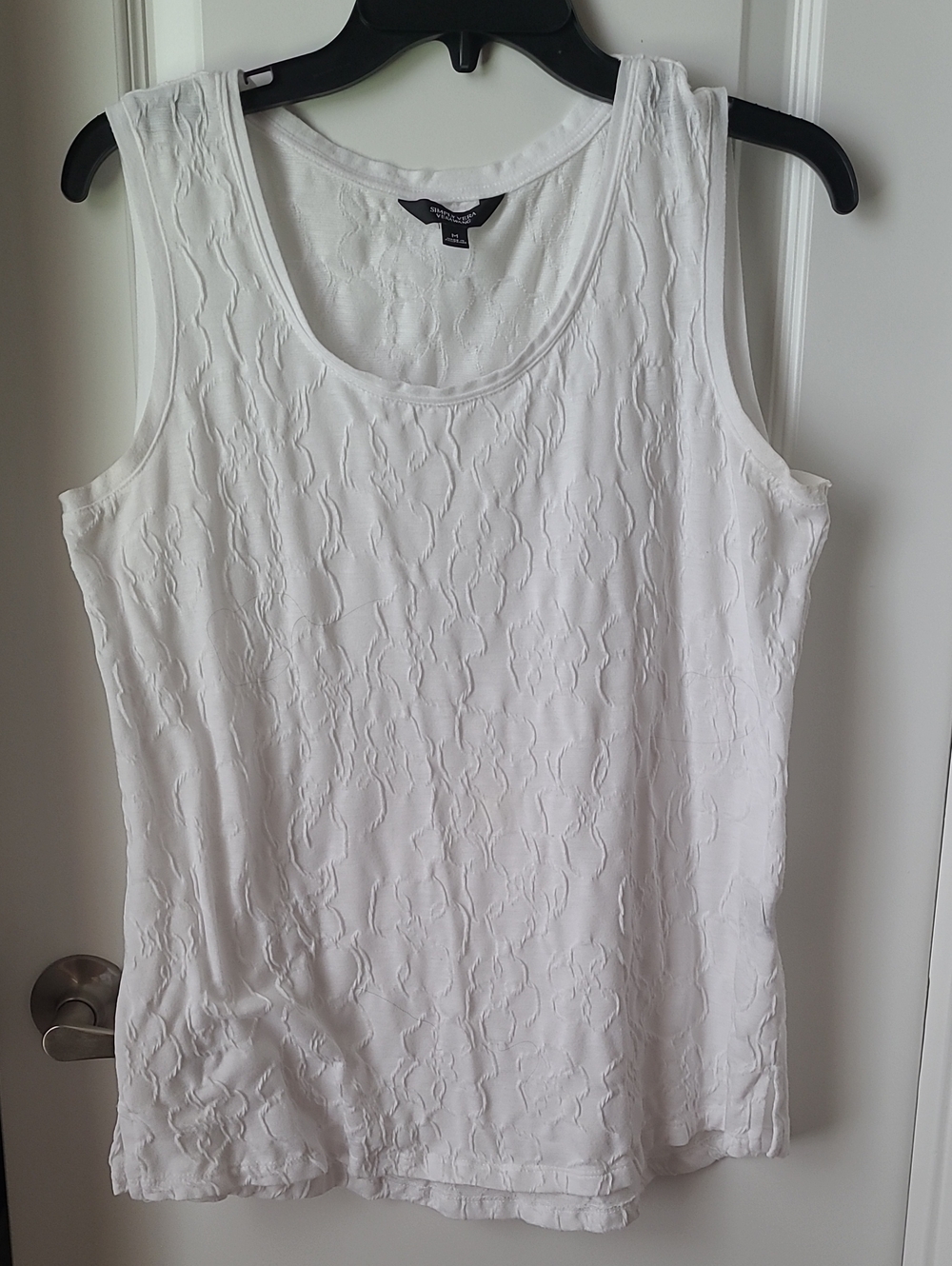 Simply Vera Vera Wang White Textured Scoop Tank